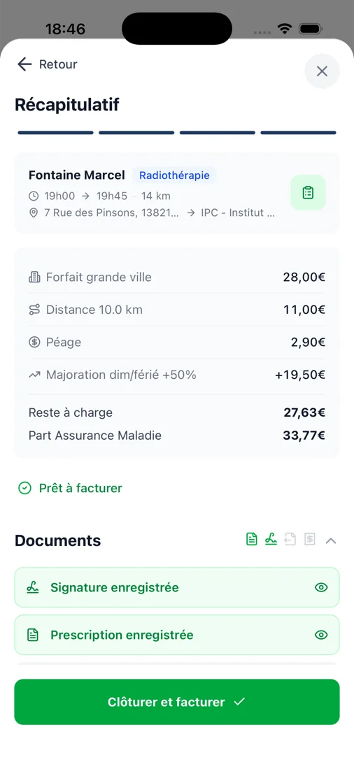 Récapitulatif de facturation — prêt à facturer